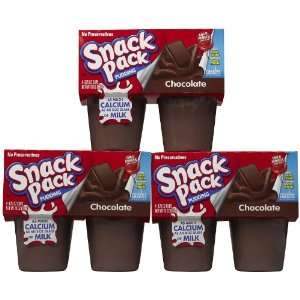 Hunts Snack Pack Chocolate Pudding, 4 ct, 3 pk  Grocery 