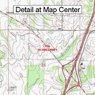  USGS Topographic Quadrangle Map   Way, Mississippi (Folded 