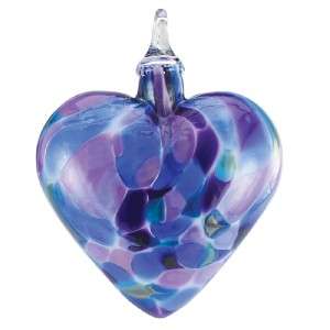 Glass Eye Studio Art Glass Violet Chip Heart Ornament 183  