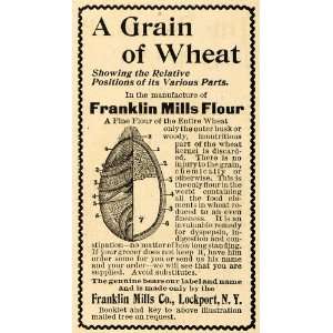   Ad Franklin Mills Flour Wheat Husk Diagram Baking   Original Print Ad