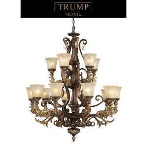  15 LIGHT CHANDELIER IN BURNT BRONZE W41 H45