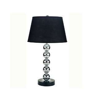  Table Lamp with Stacked Circular Metal Base in Chrome 