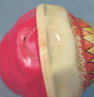 Vintage Celluloid Children Baby Rattle with CLOWN FACE Toy  