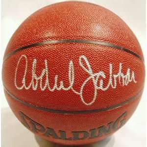 Kareem Abdul and Kareem Abdul Jabbar Autographed Basketball   Spalding 