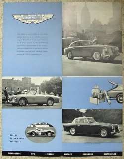 ASTON MARTIN DB2 4 Mk II Sports Car Sales Brochure c1955  