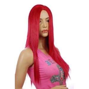  Red Rihanna Wig  Long Red Razor Cut Straight Layered Wig 