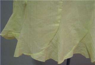 ATHLETA Womens Skirt, LARGE, Light yellow gauze like lined 