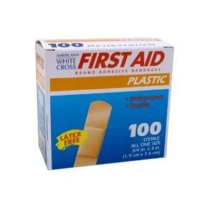  Plastic Adhesive Band aids 3/4x3 Bx/100 Water resistant 
