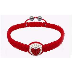  Tresor Paris Valentines Red Crystal Heart With Red Chord 