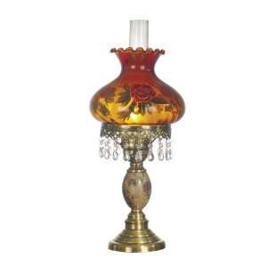   Amber Glass Barbari Table Lamp in Zadar Brass Finish