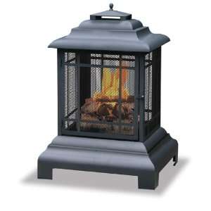    Uniflame Large Black Firehouse Belmont Patio, Lawn & Garden