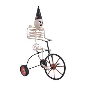 Bethany Lowe TRAVELING BONES Skeleton On Tricycle Statue