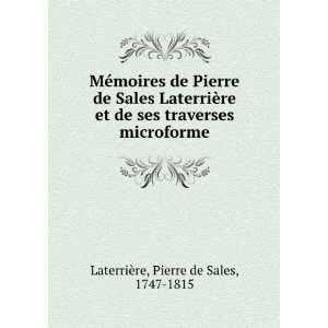   traverses microforme Pierre de Sales, 1747 1815 LaterriÃ¨re Books