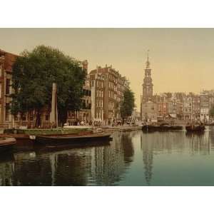  Vintage Travel Poster   Mint tower Amsterdam Holland 24 X 