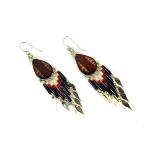Travelled Roads, Colors of the Southwest Teardrop Dangle Earrings with 