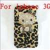 Free P&P Bling hellokitty leopard Case Cover for iPhone 3G 3GS T8 