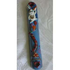  Hand Painted Childs Ceramic Bunny Mezuzah by Yair 