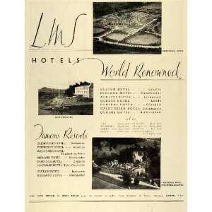  1939 Ad LMS Hotel Lochalsh Gleneagles Welcombe Stratford 