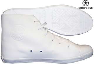 NEW CONVERSE Chuck Taylor Hi top all WHITE leather Trainers  