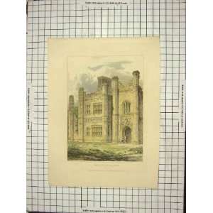  East Basham Hall Norfolk Castle Antique Print