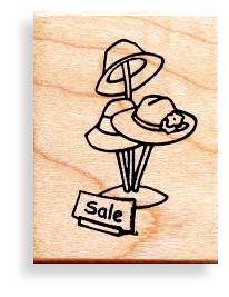 HAT SALE mounted rubber stamp, Red Hat Society #5  