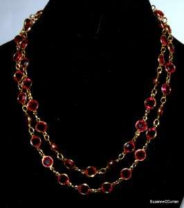 Estate RED Austrian Crystal Choker Necklace 35 Free US Shipping 