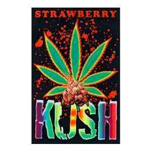  Strawberry Kush (Pot Leaf) Blacklight Poster Print