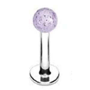  16g Surgical Steel Labret Lip Ring Piercing with Purple 