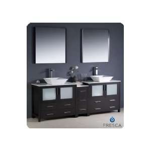  Bathroom Vanity w/ Two Side Cabinets & Vessel Sink