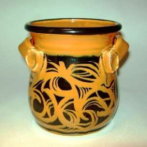    Brown Celtic Spoon Jar by Moonfire Pottery