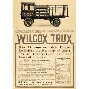  1912 Ad H. E. Wilcox Motors Trux Eclipse Lumber Truck 