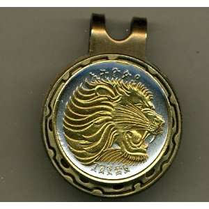 Gorgeous 2 Toned Gold on Silver Ethiopia Lion   Coin   Golf Ball 