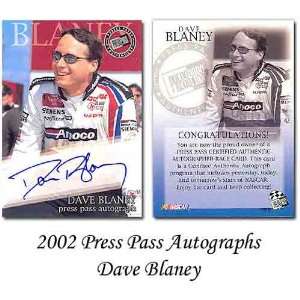  Press Pass Autographs 02 Dave Blaney Trading Card Sports 