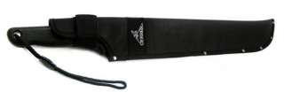 18 GATOR MACHETE   BLACK_SAW BLADE_RIVETED NYLON SHEATH_KNIFE_GERBER 