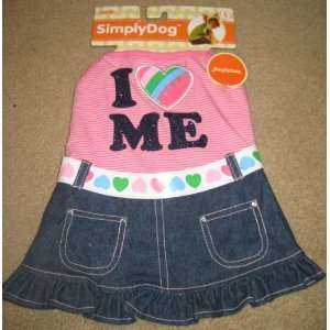   Me Dog Costume (Denim, Pink, Heart Rainbow Dog Dress)