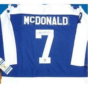  Lanny McDonald autographed Hockey Jersey (Toronto Maple 