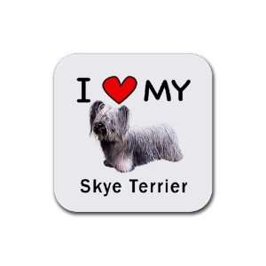  I Love My Skye Terrier Dog Square Coasters (Set of 4 