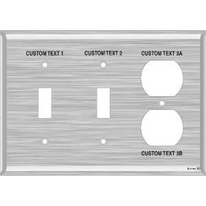  Engraved Switchplate with Light Switch Labels 2 Toggle 1 