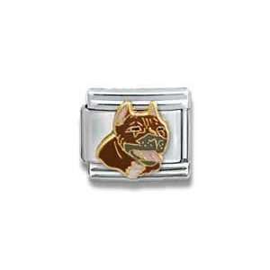 Pit Bull Dog Breed Canine Collection Italian Charm 18k Gold by Casa D 