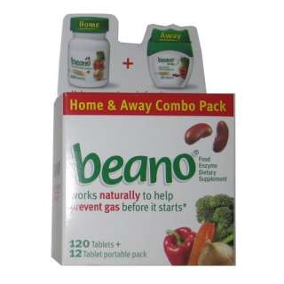  Beano Home Away Combo Pack 120 Tabs +12 Portable Pack
