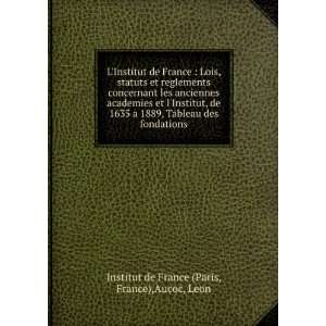   des fondations France),Aucoc, Leon Institut de France (Paris Books