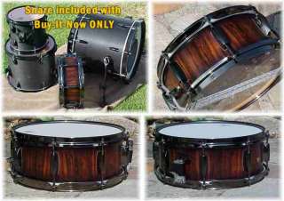 Custom Exotic Wood Be Bop Drum Set Rogers Ayotte Keller Drums  