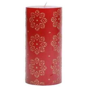  Tag Holiday Jewels Versailles Pillar Candle, Red, 6 Inches 