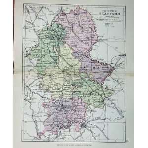   Maps England 1888 Stafford Lichfield Newcastle
