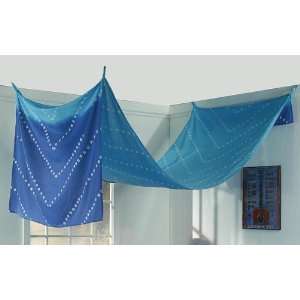  Tie Dye Blue Cotton Chevron Bed Canopy