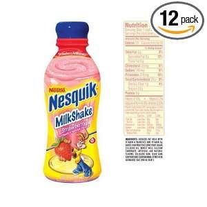 Nestle Nesquik Ready To Drink Strawberry Milkshake, 13.5 Ounce Bottle 