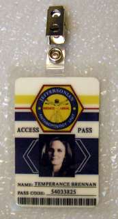 Bones Jeffersonian TV ID Badge Temperance Brennan  