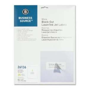   Business Source Block out Full Sheet Laser/Inkjet