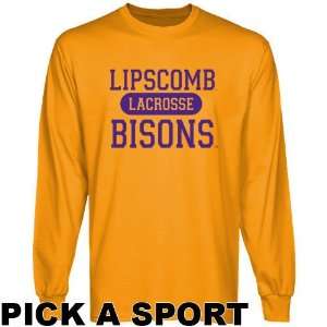 Lipscomb Bisons Gold Custom Sport Long Sleeve T shirt   (Large 