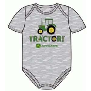   John Deere Heather Tractor Newborn Onesie